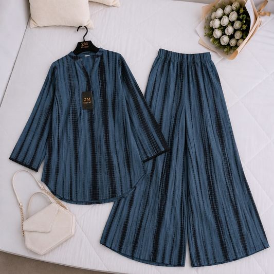 Tie & Dye Stiched Top & Farshi Shalwar